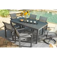 Signature Design By Ashley Okada 7 Piece Patio Dining Set In Gray Nebraska Furniture Mart In 2020 Patio Dining Set Patio Dining Furniture Patio Dining