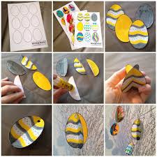 Feutrine (2 teintes) fil aiguille epingle colle papier cartonné. Activite Enfant Des Åufs De Paques En Papier