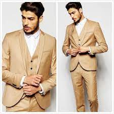 Plain men''s designer and wedding suit. Gold Morning Wedding Suits Handsome Slim Fit Mens Suits Groom Tuxedos Custom Made Formal Prom Suits Jacket Pants Vest Tie From Wedding Present 83 22 Dhgate Com