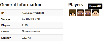 Html (t);} function display (data) {var np = $ ('#numplayers'), version = $ ('#version'), online = $ ('#online'), motd = $ ('#motd'), updated = $ ('#updated'), players = $ ('#players'); Github Portapipe Minecraftavatarquery Probably The Easiest Way To Query Your Minecraft Server