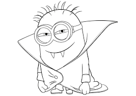 Phil In The Costume Of Dracula High Quality Free Coloring Page From The Category Minions Mo In 2020 Minion Coloring Pages Minions Coloring Pages Halloween Coloring