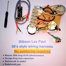 Complete Custom 50 S Style Wiring Harness For Gibson Les Paul No Soldering Required Charlies Gear Reverb Gibson Les Paul Les Paul Gibson Lp