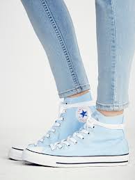 Black And Blue Converse High Tops Chuck Taylor All Star Hi Top Converse Sneakers Converse Hi Top Converse Cute Shoes