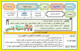 جذاذات المنير في اللغة العربية للمستوى الرابع الخاصة بالوحدة الثالثة