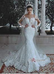 Glamorous Long Sleeve Lace Wedding Dress 2019 Mermaid Bridal Gowns On Sale High Quality Wedding Dresses Prom Dresses Trouwjurk Jurken Bruiloft Bruid Jurken