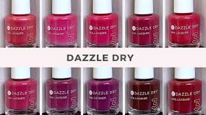 They last significantly longer than traditional nail polishes and they take less time to apply! Dazzle Dry Quick Swatch 5 On Real Nails Pinks Reds Dark Reds Youtube