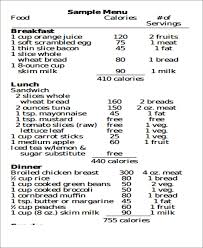 9 Diet Chart Templates Lose Weight In Style Free