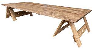 Low Boho Rustic Trestle Table Medium 195cm Wide Trestle Tables Rustic Ourdoor Furniture Manufacturer