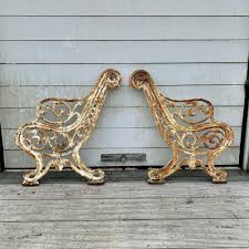 The bath is ideal for a smalller bathroom. Pair Of Victorian Cast Iron Bench Ends Believed To Be Coalbrookdale 741097 Sellingantiques Co Uk