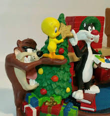Rare Looney Tunes Seth Thomas Clock Buggs Tweety Taz Sylvester Christmas  Party