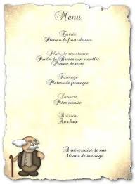 Menu Pour Feter L Anniversaire Par Exemple D Un Grand Pere Menu Anniversaire Menu De Fete Menu