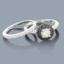 Black And White Engagement Ring Will Look Beautiful With The Con Black Diamond Engagement Ring Set Black Diamond Ring Engagement White Diamond Rings Engagement