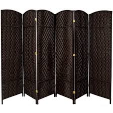 Dividers gallery of 2×2 openplan apartments are like. Oriental Furniture 7 Ft Tall Diamond Weave Room Divider Black 6 Panel Walmart Com Walmart Com