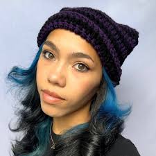 Purple skater hat