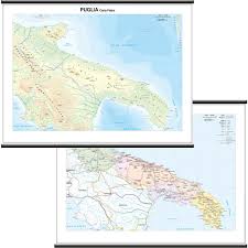 Trova la longitudine e la latitudine di un punto sulla mappa della puglia. Apulia School Map Regional Mural Bi Facial 132x99 Cm Map Ebay