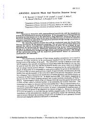 Antarctic muon neutrino detector — amanda (antarctic muon and neutrino detector array) ist ein im eis befindliches „teleskop zur detektion hochenergetischer neutrinos. Pdf Amanda Antarctic Muon And Neutrino Detector Array