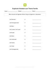 Arbeitsblatt Englisch Vokabeln Zum Thema Familie Mit Bildern Englisch Vokabeln Kostenlose Arbeitsblatter Vokabeln
