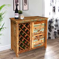 • framed in mahogany with a top and back panel made of hardwood with mahogany veneer. Garrard Rustic Reclaimed Wood Single Door Bar Cabinet With Wine Storage