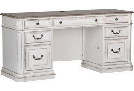 As nouns the difference between desk and credenza. Liberty Furniture Magnolia Manor Office Traditional 7 Drawer Credenza Desk Lindy S Furniture Company Kneehole Credenzas