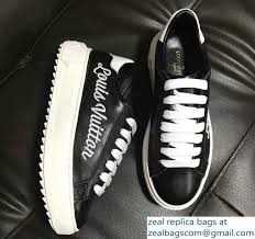 Black And White Louis Vuitton Shoes Louis Vuitton Logo Embroidered Time Out Sneakers 1a3u3q Black White 2018 Sneakers Logo Embroidered Louis Vuitton