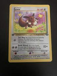 Radiation from various stones causes this pokémon to evolve. 1st Edition Eevee 51 64 Value 0 99 299 99 Mavin