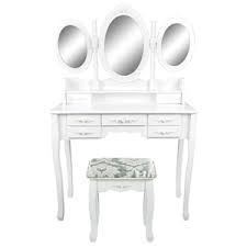 Dressing table stool mirror jewellery cabinet makeup storage drawer white. Buy 3 Mirrors 7 Drawers Dressing Table Julia White Grays Australia