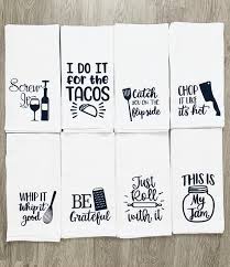 These towels are a great way to liven up plain old day to day cooking; Funny Kitchen Towels Funny Tea Towels Kitchen Puns Kitchen Towels Wedding Shower Gift Bridal Shower Favors Housewarming Gift Funny Tea Towels House Warming Gifts Wedding Shower Gift