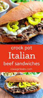 Crock Pot Italian Beef Sandwiches Iowa Girl Eats Recipe Italian Beef Crockpot Recipe Slow Cooker Italian Beef Italian Beef Crockpot