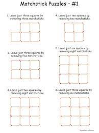 Move only one matchstick and make the. Easy Matchstick Puzzles Printable Brain Teasers Brain Teasers For Kids Brain Teasers
