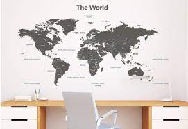 オシャレなウォールステッカーを使って子供部屋やリビングに世界地図を ウォールステッカー 世界地図 ステッカー おしゃれ