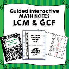Lcm Gcf Math Interactive Notes Foldable Math Notes Math