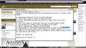 Thanks to advances in technology, the developers have turned assassin's creed into a completely new gaming adventure: How To Download Assasin Creed 3 Crack En Hd Youtube