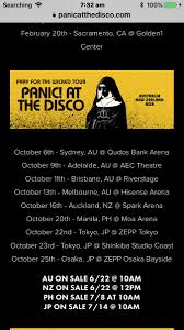 The pray for the wicked tour was a concert tour by panic! Panic At The Disco Announce Australian And New Zealand Tour