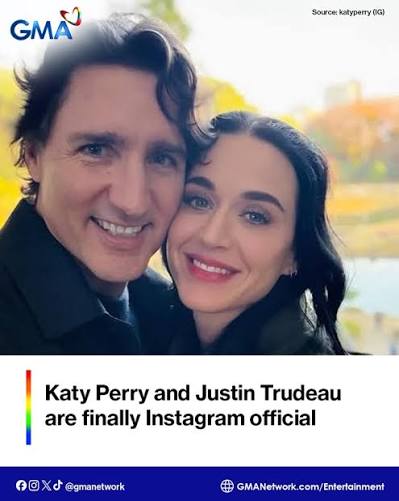 American singer Katy Perry and former Canadian Prime Minister Justin Trudeau just made their romance Instagram official! Read the full article on GMANetwork.com #KapusoShowbizNews