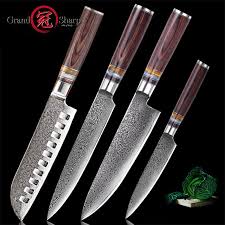 If the sharpening of the blade is carried out personally by the blacksmith master, this also affects the price of the chef's knife. Buy 4 Pcs Damascus Kitchen Knife Set Vg10 Japanese Damascus Steel Chef Santoku Slicing Utility Knives At Affordable Prices Free Shipping Real Reviews With Photos Joom