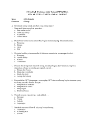 Soal uas/pas prakarya kelas 8 kurikulum 2013 revisi terbaru 2017 ini. Soal Pat Prakarya Kls 7