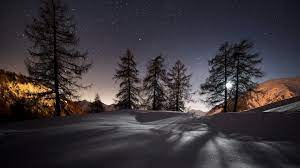 Winter 4k Pc Desktop 4k Wallpaper Hdwallpaper Desktop Night Landscape Winter Wallpaper Landscape Wallpaper