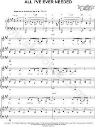 To have you be in peace. Aj Michalka All I Ve Ever Needed Sheet Music In A Major Transposable Download Print Sheet Music Piano Music Music