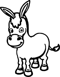 Kids can print coloring pages and color them Cool Cartoon Cute Donkey Coloring Page Donkey Coloring Page Cartoon Donkey Cute Donkey