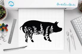 Download Floral Pig Svg Cut Files Floral Pig Clipart Farm Animal 487735 Cut Files Design Bundles