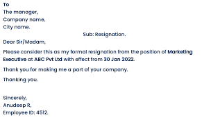 Simple & Short Resignation Emails To Manager