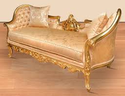 Built on a solid oak wood frame with tapered and splayed legs in a natural wood finish, and flared arms, this couch strikes that classic silhouette. Casa Padrino Baroque Living Room Sofa Gold Gold Handcrafted Lounge Couch With A Noble Pattern Baroque Living Room Furniture
