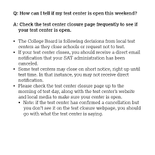 Check spelling or type a new query. O Xrhsths The College Board Sto Twitter College Board Coronavirus Update What To Do If You Are Registered To Take The March 14 Sat Test Center Closings Https T Co X1oopwrdca Coronavirus Updates Https T Co Tsozclrh7r Press