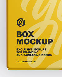 Glossy Paper Box Mockup In Box Mockups On Yellow Images Object Mockups