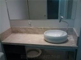 The hand crafted espresso finish features two doors, with a solid top mount. Bahia Beige Travertine Vanity Top With Vessel Wash Basin From Brazil Stonecontact Com