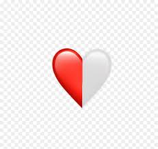 A black heart emoji is part of the 2016 emoji update. Freetoedit Heart Halfheart Whiteheart Redheart Heart Hd Png Download Vhv