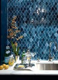 Suitable for public areas, outdoor patio areas. Tiles From Around The World Blue Tile Backsplash Home Bar Decor Moroccan Tile Backsplash