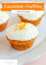 Karotten Muffins Mit Orange Und Frischkase Frosting Food Blog Ninastrada Rezept Karotten Muffins Muffin Rezept Frischkase Frosting