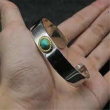 Maybe you would like to learn more about one of these? 925 Sterling Silver Color Green Blue Stone Indian Style Cuff Bangle Bracelet Men Women 12mm Band Handmade Thai Silver Jewelry Buy At The Price Of 62 11 In Aliexpress Com Imall Com