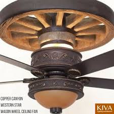 Sheridan Wagon Wheel Ceiling Fan Ceiling Fan Rustic Ceiling Fan Copper Canyon